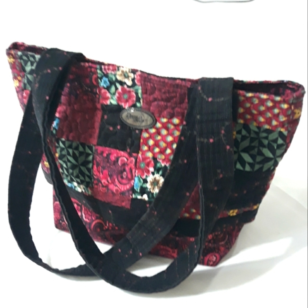 Donna Sharp Patchwork Tote Bag - Multicolor Flora… - image 1